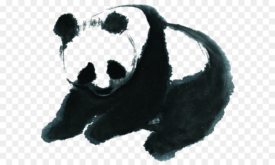 900x540 Giant Panda Puppy Ink Wash Painting Chinese Painting - Panda Chinese Painting