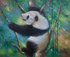 Panda Oil Painting