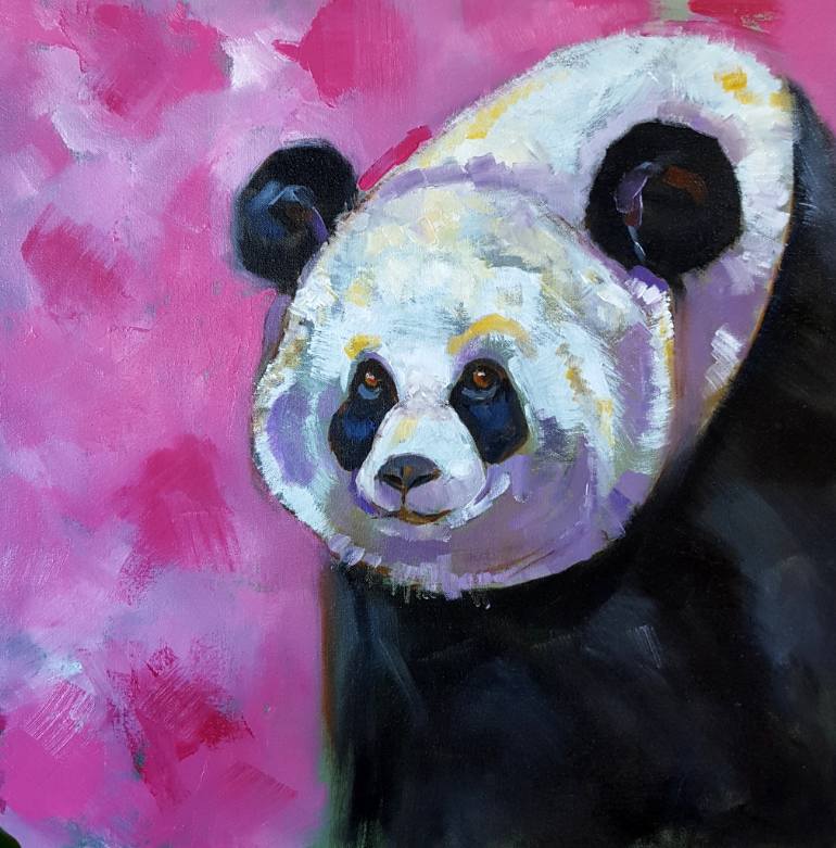 770x781 Saatchi Art Black And White - Panda Oil Painting