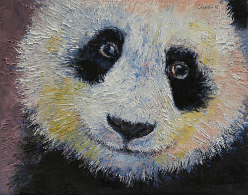 500x392 Love Art Happy Animal I Love You Portrait Bear Wildlife Sweet - Panda Oil Painting