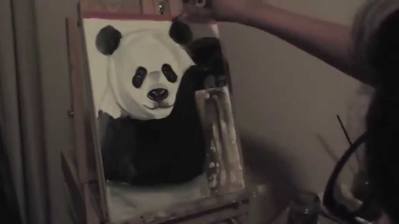 1280x720 Pride Panda Speed Oil Painting - Panda Oil Painting