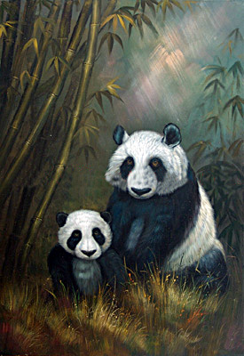 275x400 Animal Oil Painting For Sale - Panda Oil Painting
