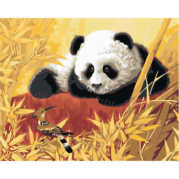 350x350 Chinese Panda Decor Picture Diy Oil Painting For Living Room - Panda Oil Painting