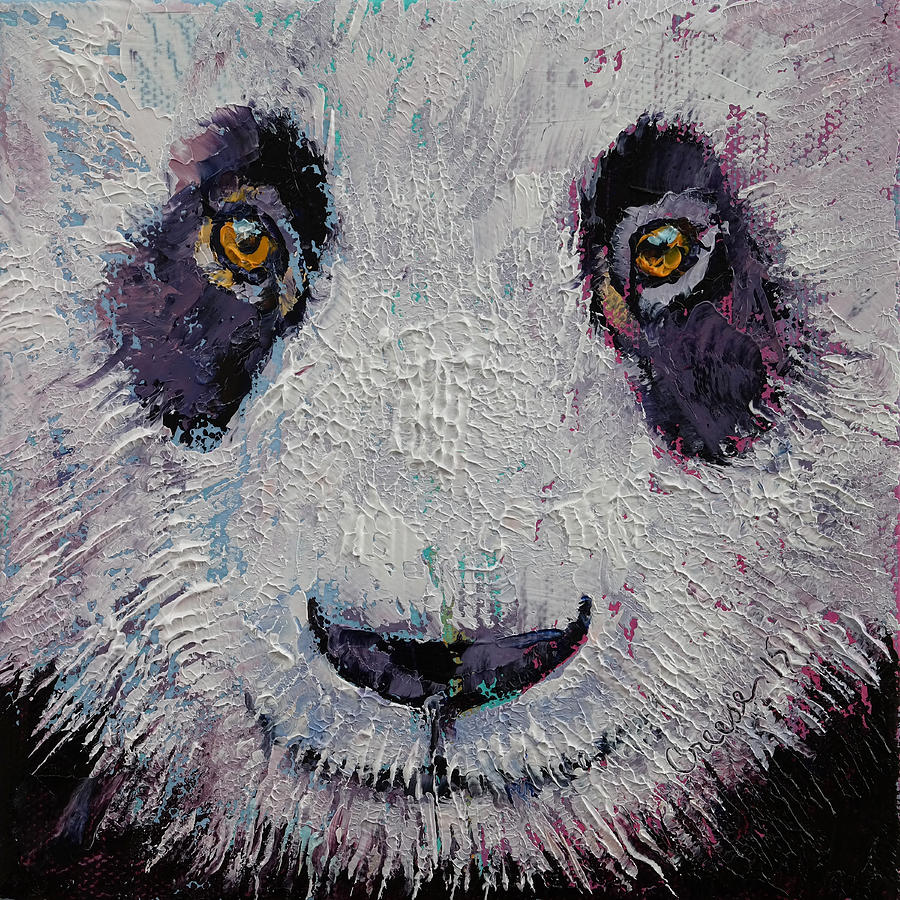 900x900 Panda Painting By Michael Creese - Panda Painting