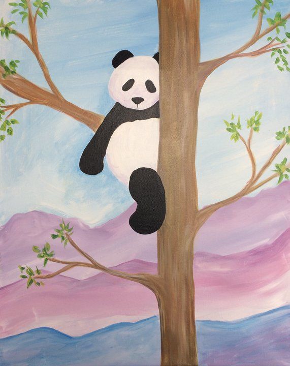 571x720 Panda Tree Paint Nite Paintings Panda, Paintings - Panda Painting