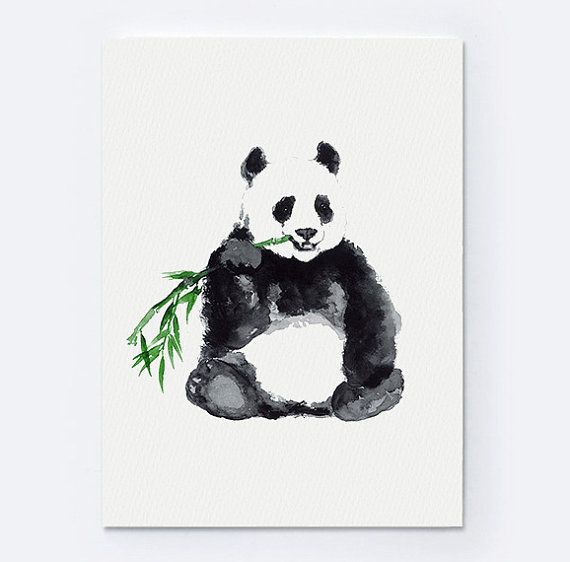 570x562 Panda Watercolor, Animal Print, Bear Painting, Animals Art Poster - Panda Painting