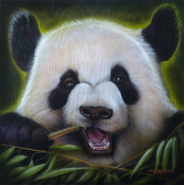 770x772 Saatchi Art Panda Painting By Tim Scoggins - Panda Painting