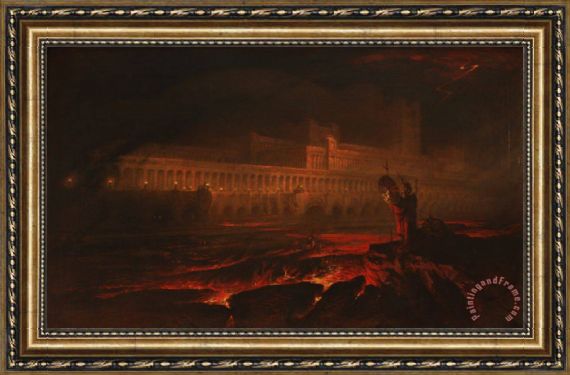 570x375 John Martin Pandemonium Framed Painting For Sale - Pandemonium Painting
