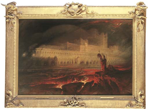 512x382 British Paintings John Martin - Pandemonium Painting
