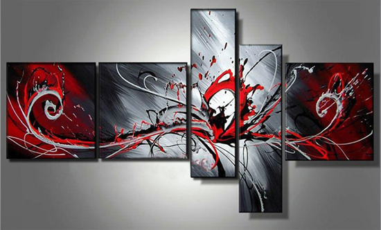 550x332 1 , 3 , 4 Or 5 Panel Hand Painted Textured Oil Paintings - Panel Painting