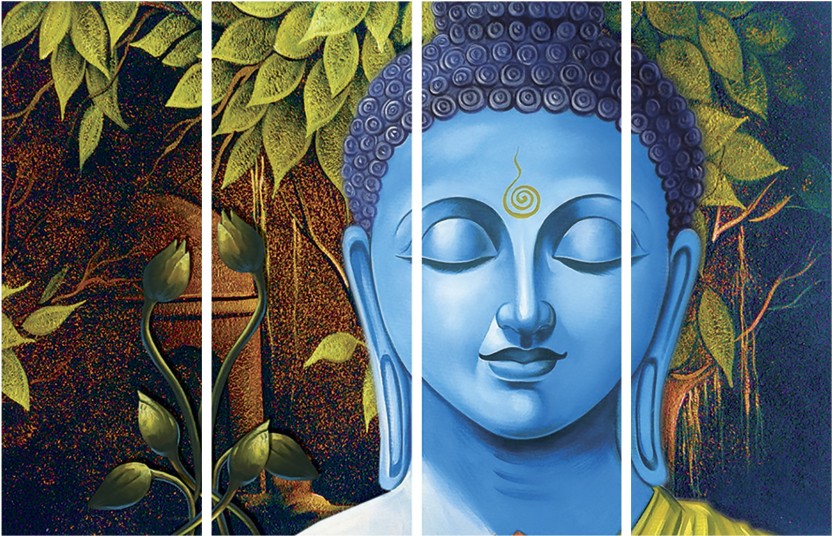 832x536 Saf Buddha Premium Large 4 Panel Paintingk Painting Price - Panel Painting