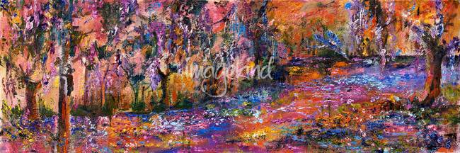 650x216 Panoramic Okefenokee Magic Oil Painting By Ginette By Ginette Callaway - Panoramic Painting