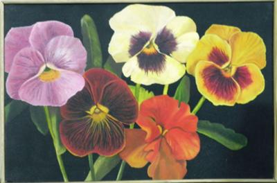 400x264 Pansies - Pansy Flower Painting