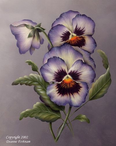 401x504 Oh How I Wish I Could Paint Like This!! Flower Art - Pansy Painting