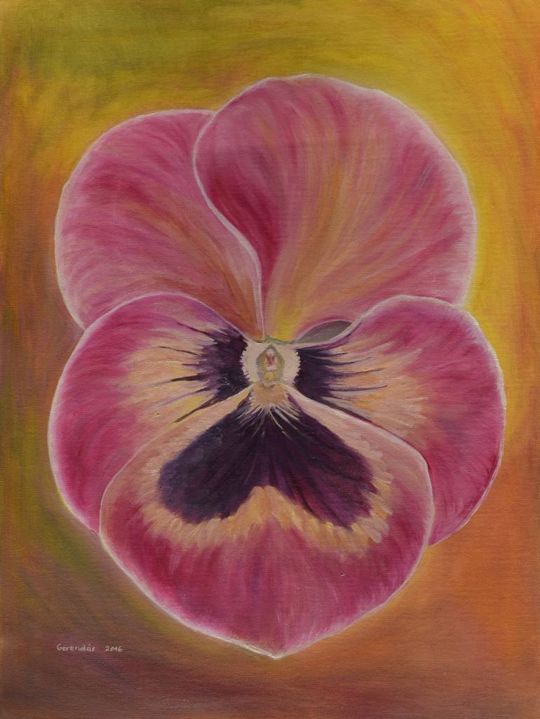 770x1025 Saatchi Art Pansy Painting By Paula Gerendas - Pansy Painting