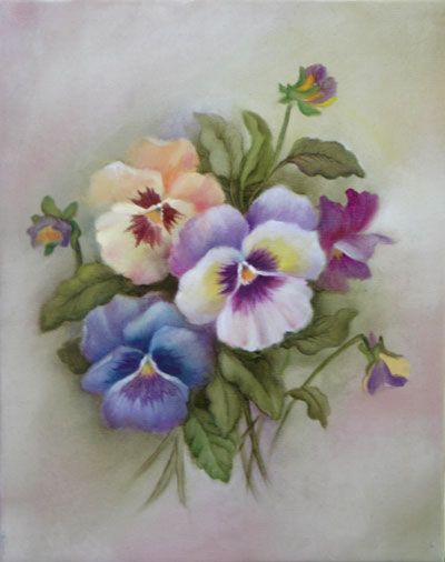 400x506 Pansy Painting.jpg Bratki Pansies, China Painting - Pansy Painting