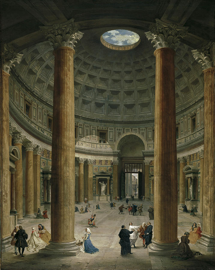 717x900 The Interior Of The Pantheon In Rome Painting By Giovanni Paolo Panini - Pantheon Painting