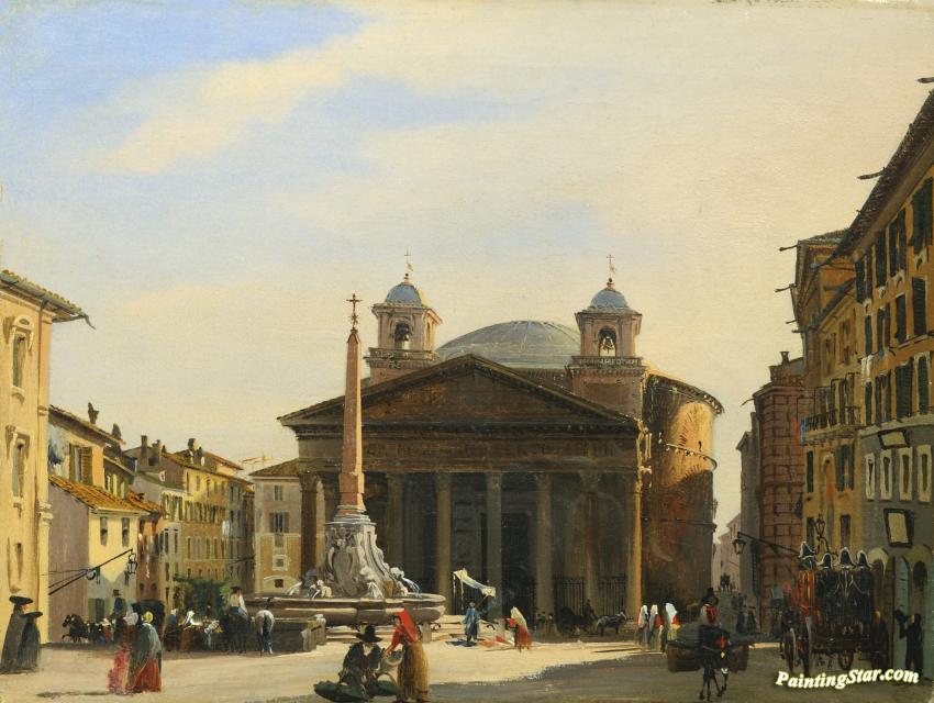 850x640 The Pantheon, Rome Artwork By Ippolito Caffi Oil Painting Amp Art - Pantheon Painting