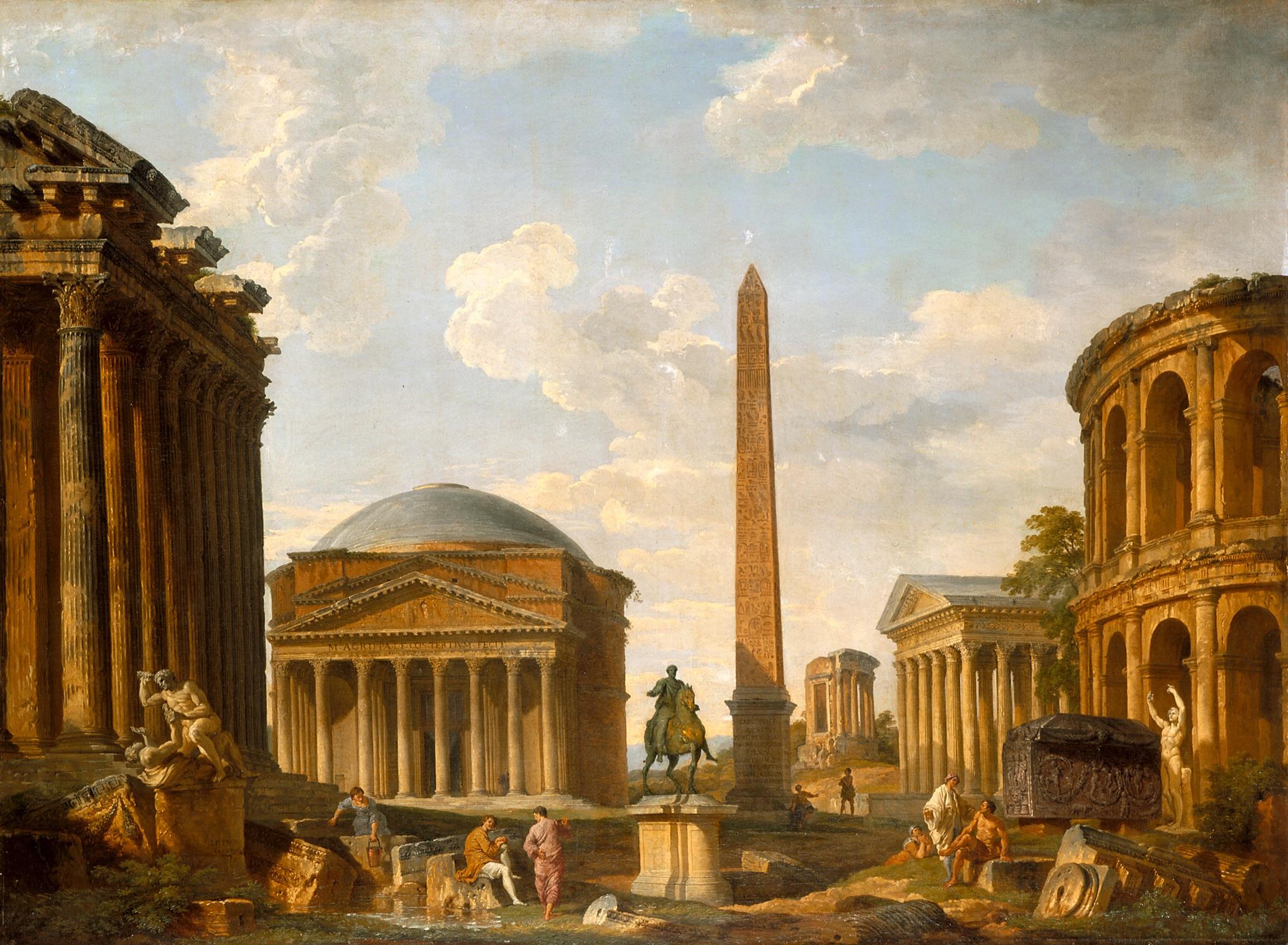 2071x1519 The Pantheon And Other Roman Painting By Roman - Pantheon Painting