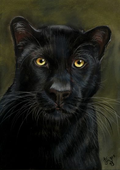392x555 Black Panther Leopard By Art It Art On Panthers - Panther Painting