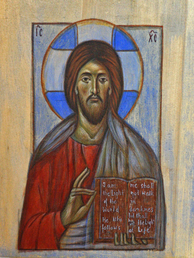 677x900 Christ Pantocrator Painting By Basia Mindewicz - Pantocrator Painting