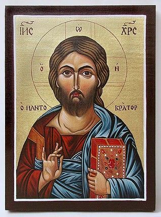 318x428 Icon Of Jesus Christ Pantocrator Painted By Marchela Dimitrova - Pantocrator Painting