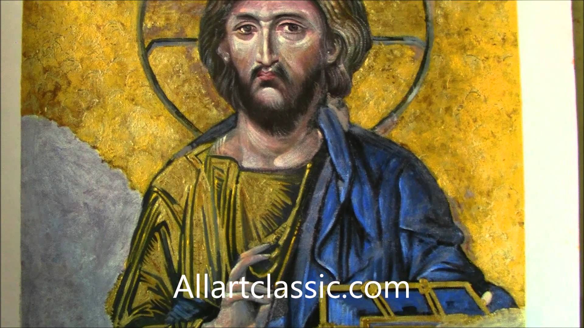 1920x1080 Jesus Christ Pantocrator Religios Painting On Allartclassic - Pantocrator Painting