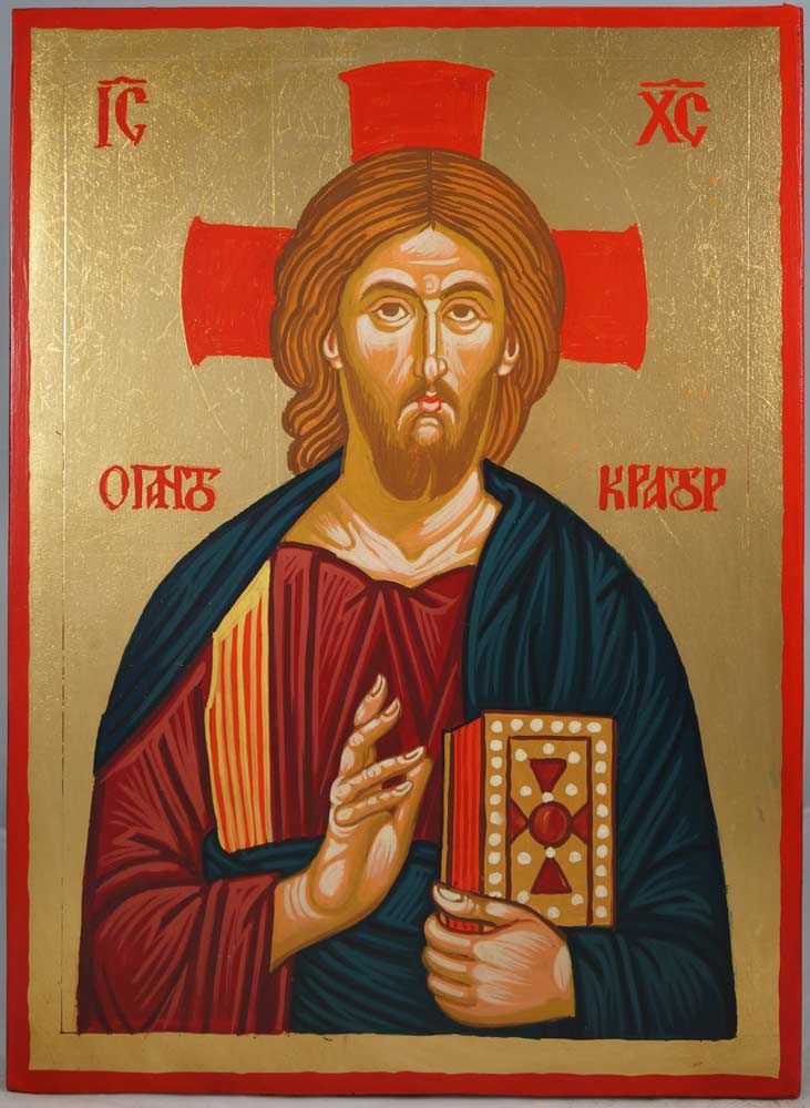 731x1000 Jesus Christ Pantocrator Hand Painted Icon Christ - Pantocrator Painting