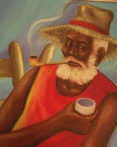 240x300 Papa Legba Vintage Pintura Haitiana De Edouard Wah Ebay - Papa Legba Painting