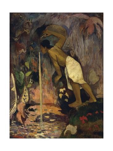 366x488 Tahiti, Painting Of Papa Moe Or Tahitian Woman Drinking - Papa Painting