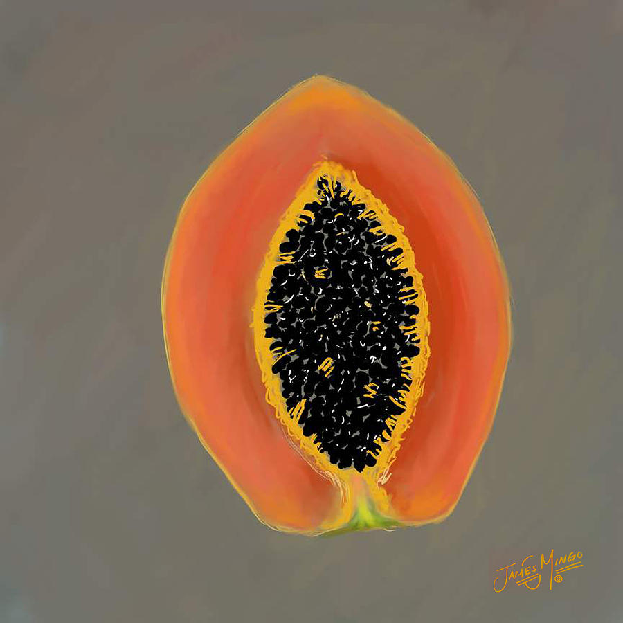 900x900 Papaya Painting By James Mingo - Papaya Painting