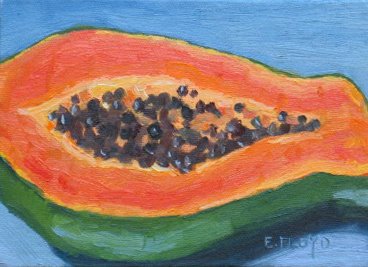 368x267 Papaya Still Life Elizabeth Floyd - Papaya Painting