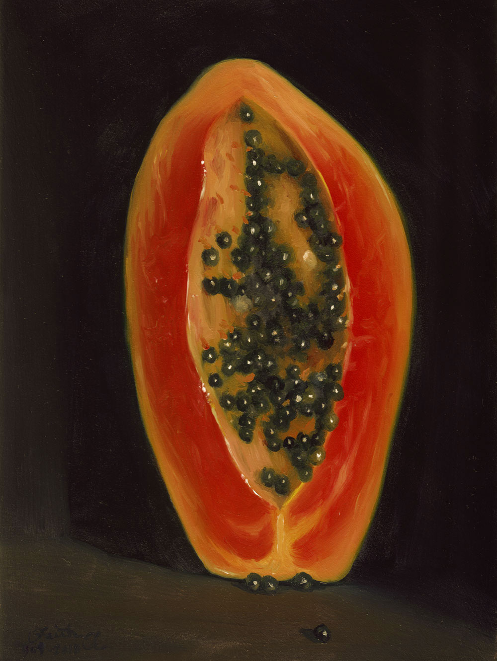1000x1331 Red Papaya Oil Painting By Faith Te Daily Paintings - Papaya Painting