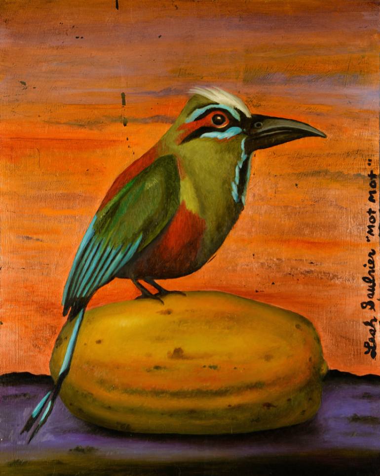 770x963 Saatchi Art Mot Mot On A Papaya Painting By Leah Saulnier - Papaya Painting