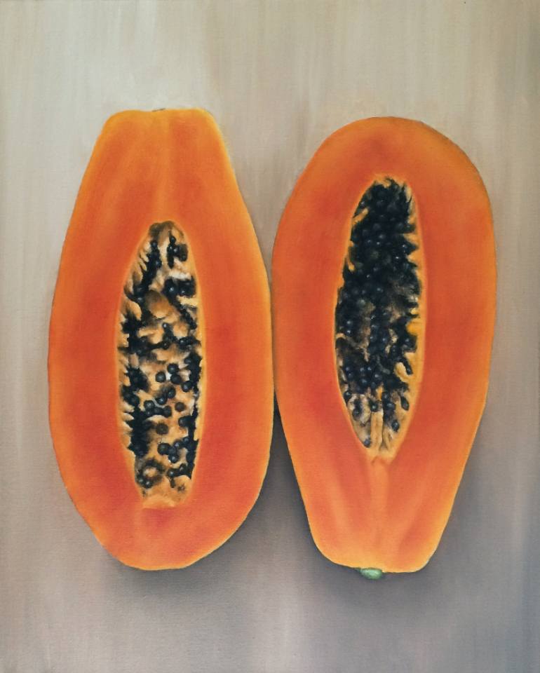 770x960 Saatchi Art Papaya Painting By Marlene Llanes - Papaya Painting