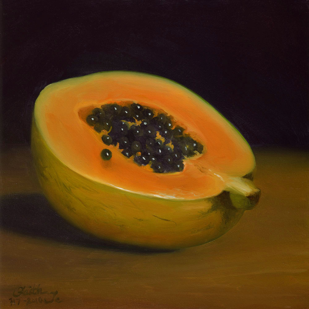 1000x1000 Yellow Papaya Oil Painting By Faith Te Available Paintings - Papaya Painting