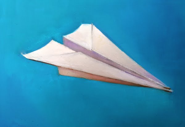 600x412 Paintings By Jason Waskey Paper Airplane - Paper Airplane Painting