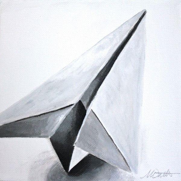 600x600 Paper Airplane - Paper Airplane Painting