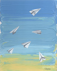 240x300 Paper Airplane Paintings - Paper Airplane Painting