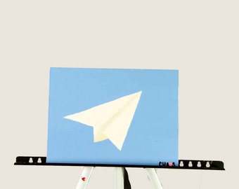 340x270 Paper Airplane Art Etsy - Paper Airplane Painting