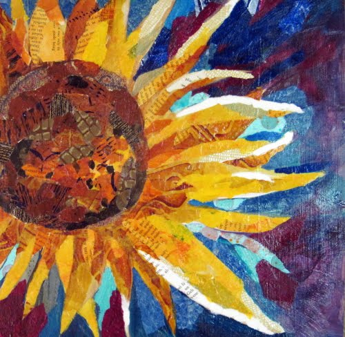 500x488 Adventures With Paint Paper Painting - Paper Collage Painting