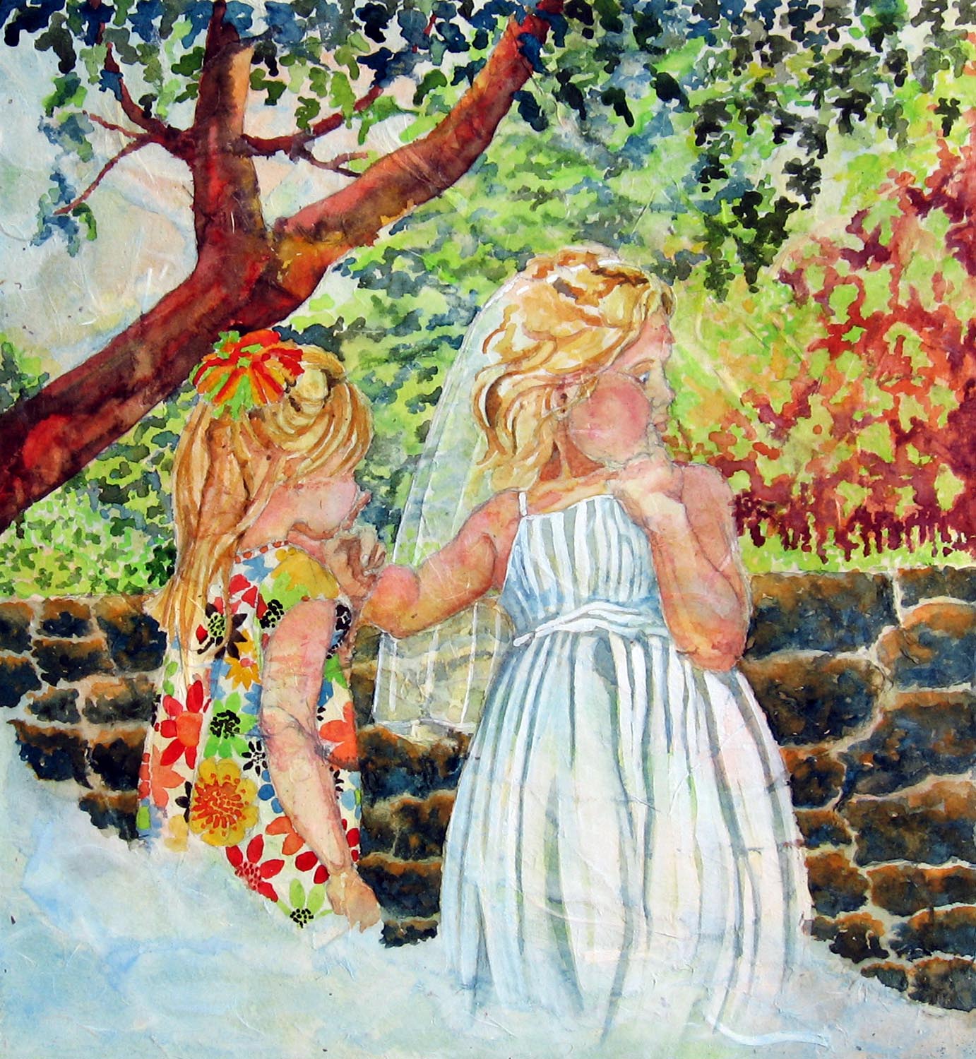 1382x1500 Hide Seek One More Adventure With Rice Paper Collage - Paper Collage Painting