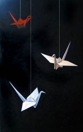 315x500 Jeanne Vadeboncoeur Origami - Paper Crane Painting