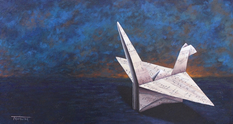 800x427 Origami Crane Paintings Todd Kosharek - Paper Crane Painting