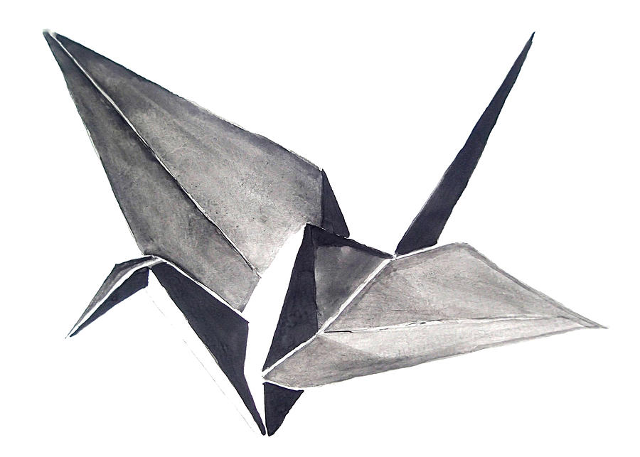 900x643 Paper Crane Painting By Sarah Dubree - Paper Crane Painting