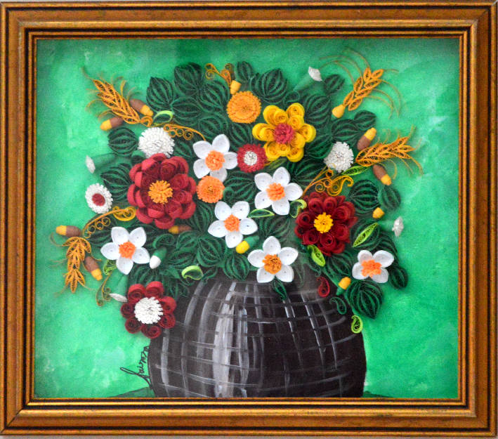 709x625 Paintings Quilling Paper Fairoozan Art - Paper Painting