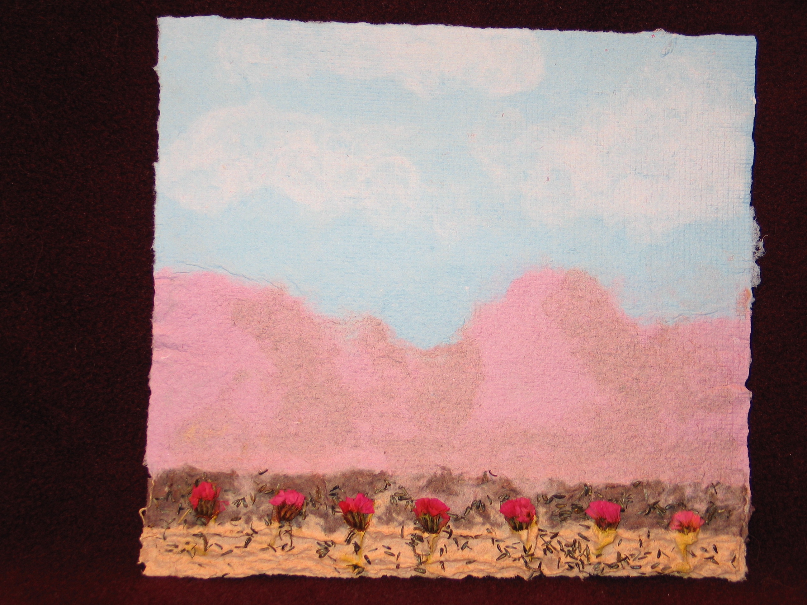 2592x1944 Paper Pulp Painting Mountain And Desert - Paper Pulp Painting