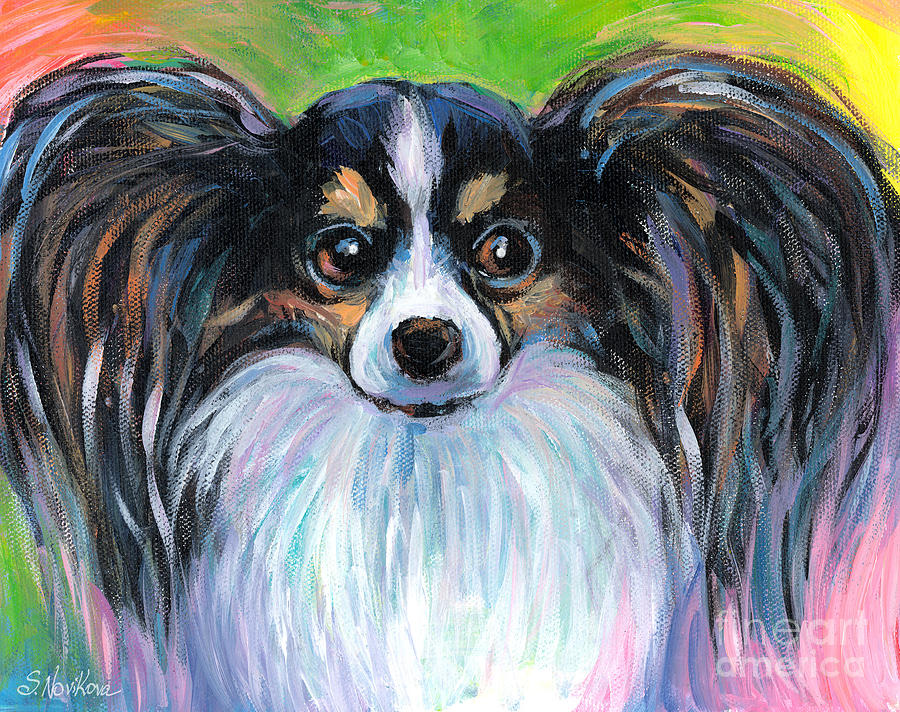 900x712 Papillon Dog Painting Painting By Svetlana Novikova - Papillon Painting
