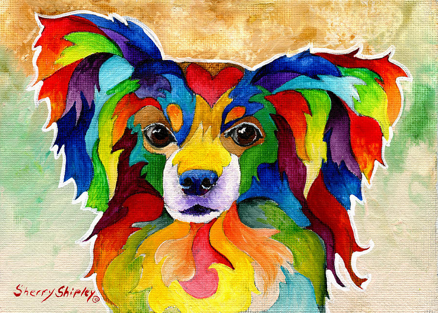 900x642 Papillon Painting By Sherry Shipley - Papillon Painting