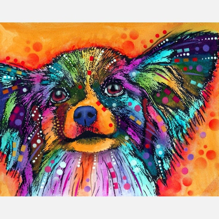 736x736 Papillon Painting From A Great Friend - Papillon Painting